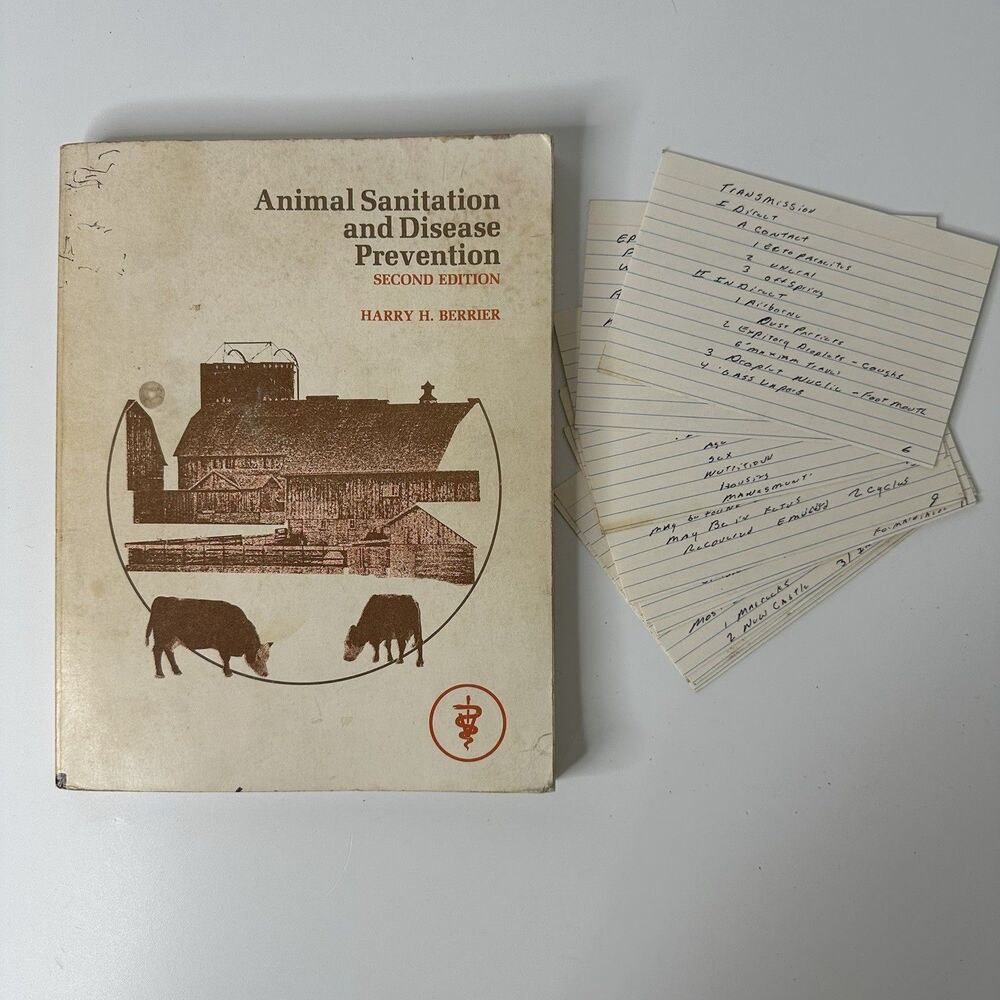 Vtg Animal‎ Sanitation & Disease Prevention Book Manual 2nd Ed Farm Homestead